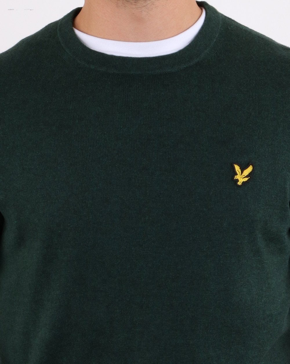 Lyle And Scott – Rundhalspullover aus Merinowolle in Jademeliert