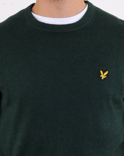 Lyle And Scott – Rundhalspullover aus Merinowolle in Jademeliert