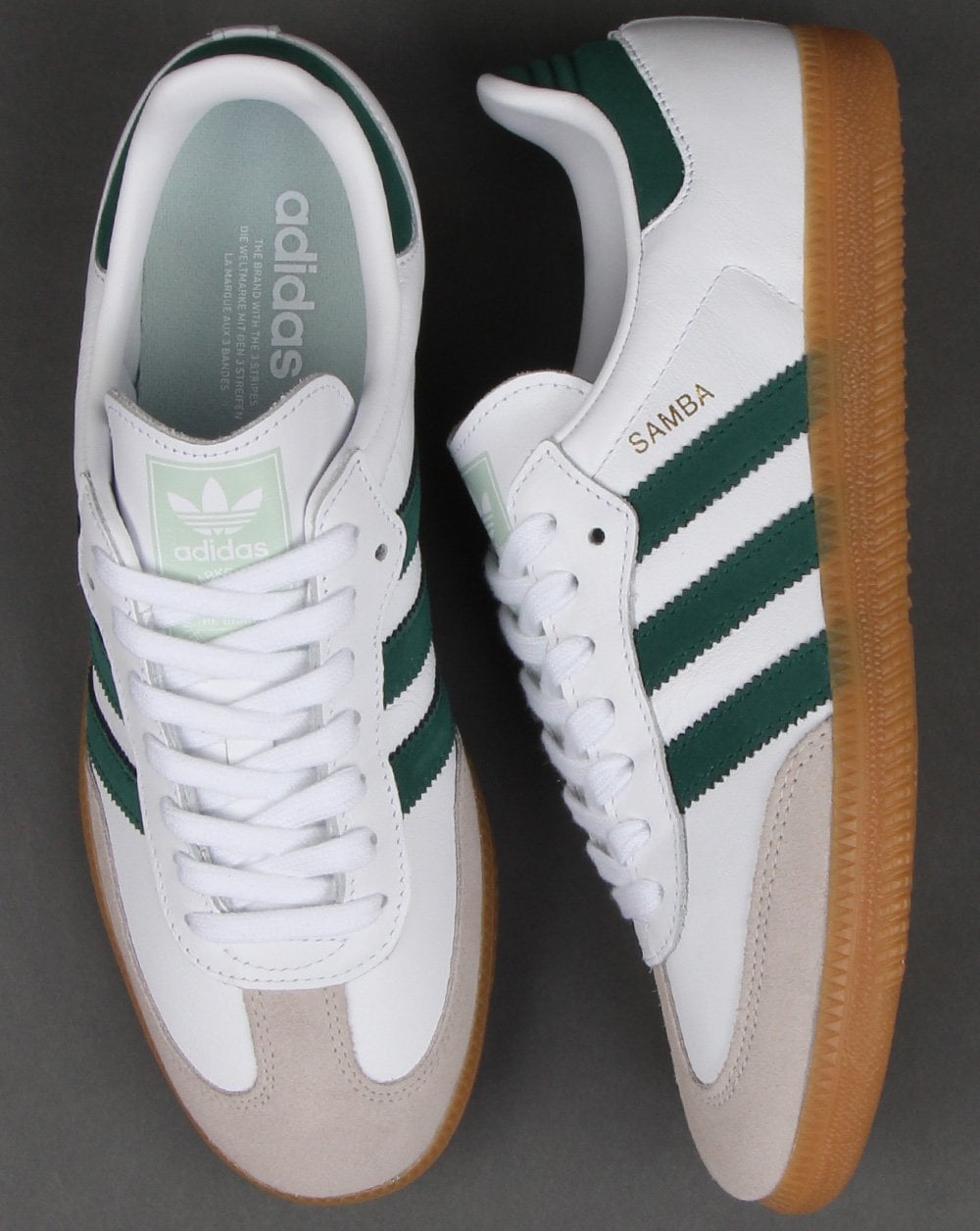 Adidas Samba Og Trainers White/Fresh Green