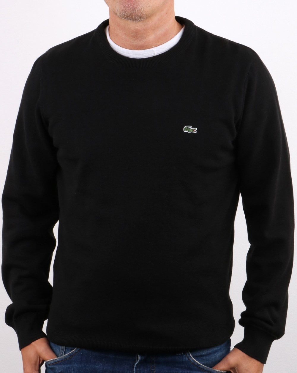 Lacoste Rundhalspullover Schwarz