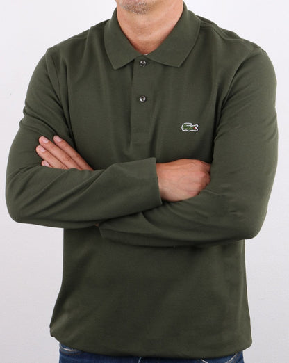 Lacoste Langarm-Poloshirt Baobab Grün