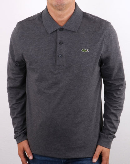 Lacoste Langarm-Polo Dunkelgrau