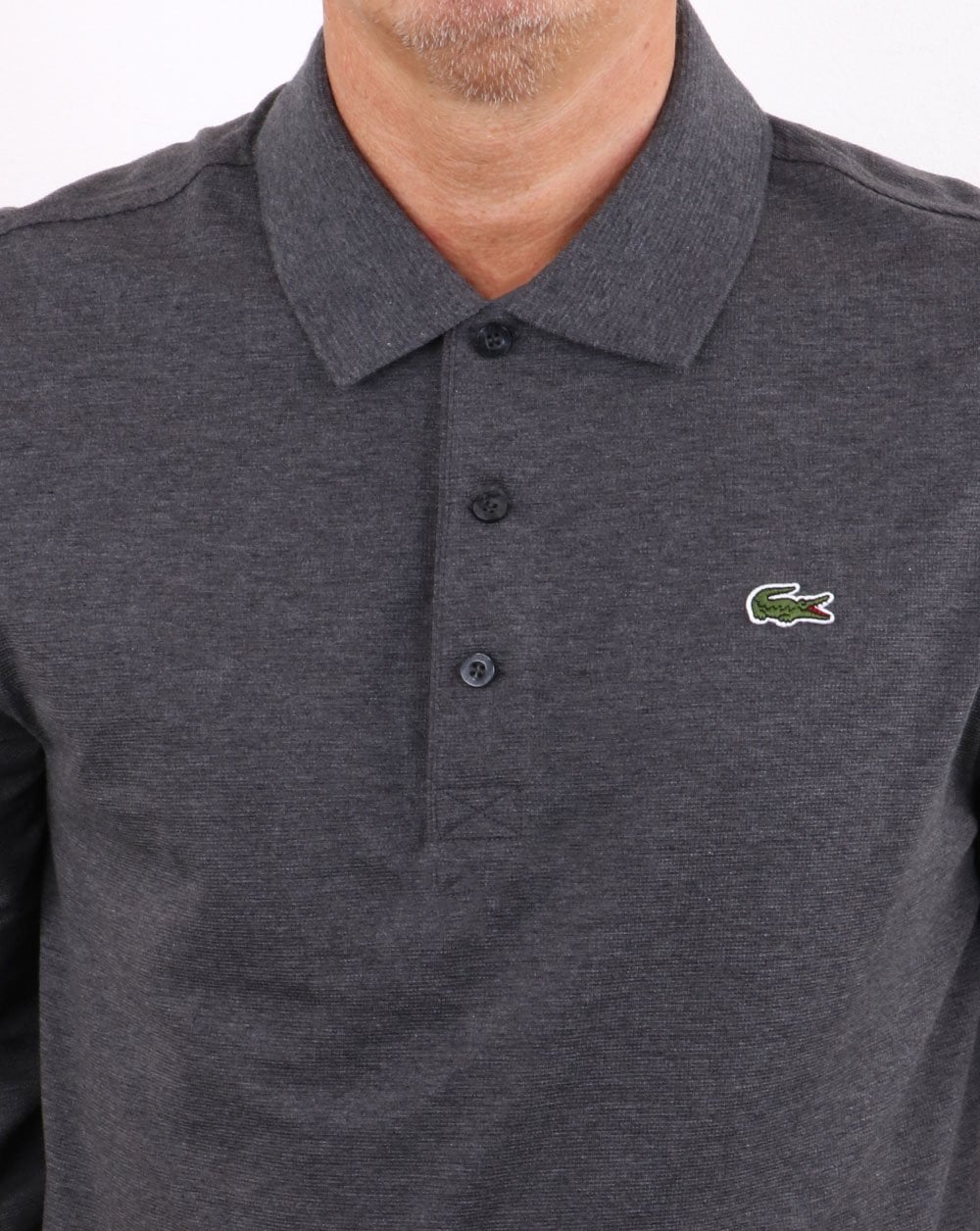 Lacoste Langarm-Polo Dunkelgrau