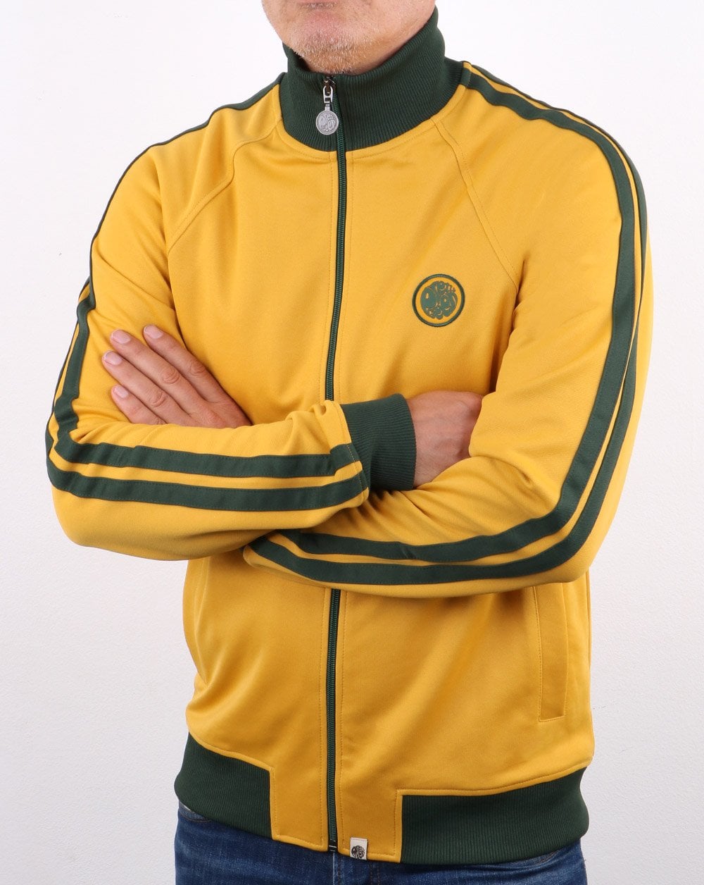 Pretty Green Waring Contrast Panel Track Top Yellow