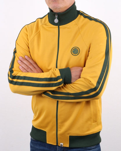 Pretty Green – Waring – Trainingsjacke mit Kontrasteinsätzen in Gelb