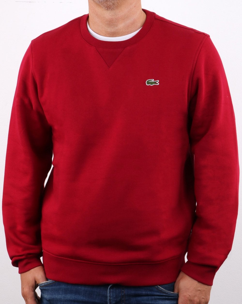 Lacoste Rundhals-Sweatshirt Bordeaux