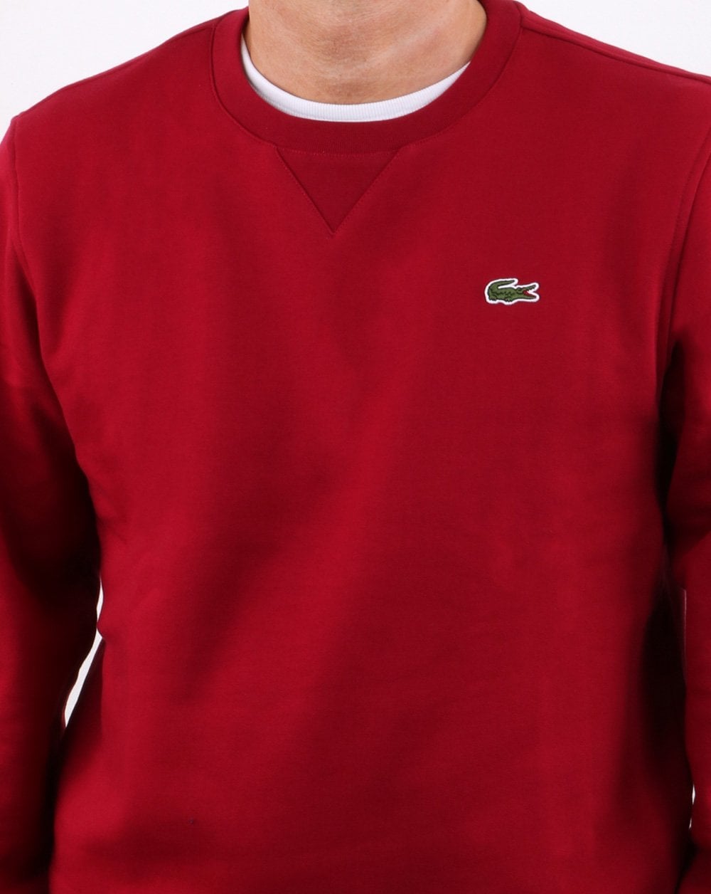Lacoste Rundhals-Sweatshirt Bordeaux