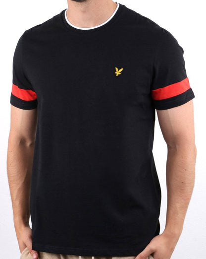 Lyle And Scott – T-Shirt mit Streifen in Schwarz