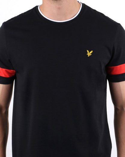 Lyle And Scott – T-Shirt mit Streifen in Schwarz
