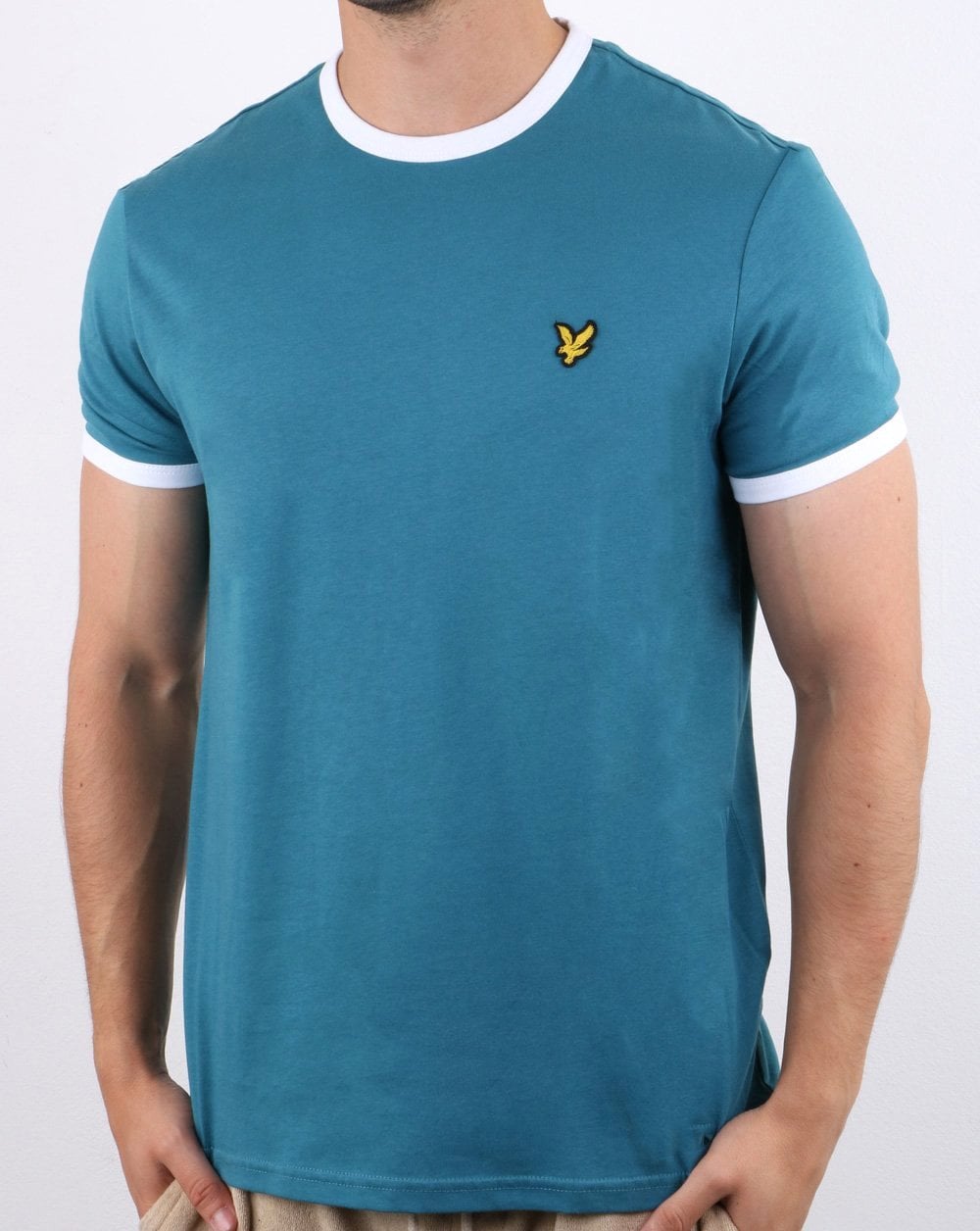 Lyle And Scott Ringer T Shirt Petrol/white