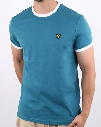 Lyle And Scott Ringer T-Shirt Petrol/Weiß