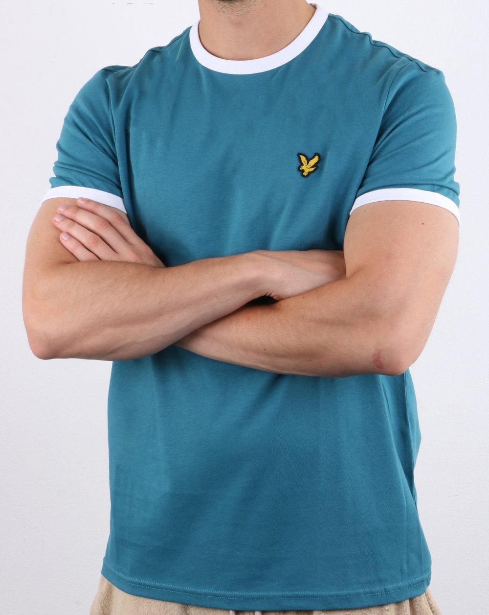 Lyle And Scott Ringer T-Shirt Petrol/Weiß