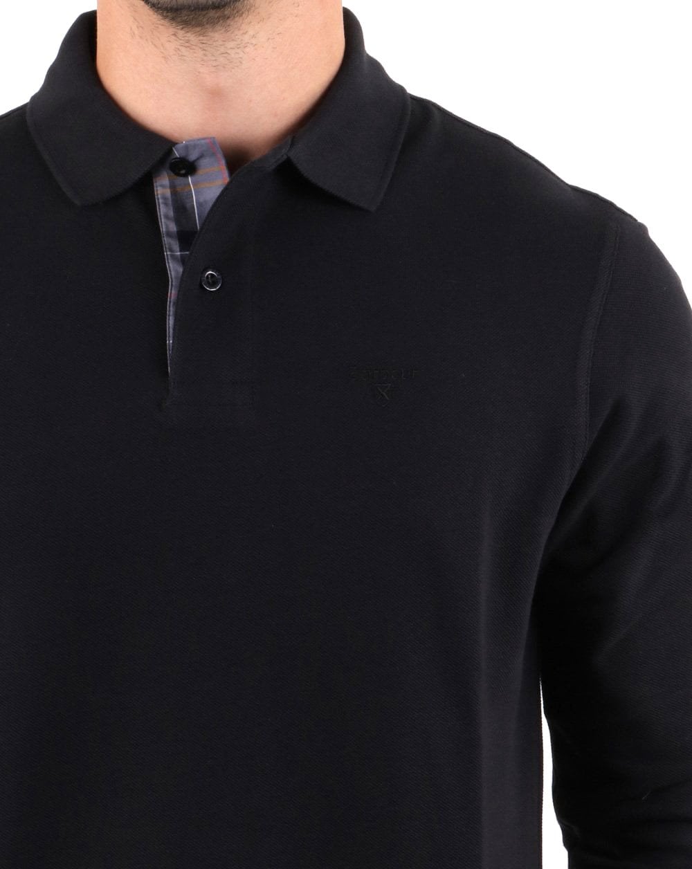 Barbour Langarm-Sportpolo Schwarz