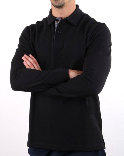Barbour Langarm-Sportpolo Schwarz