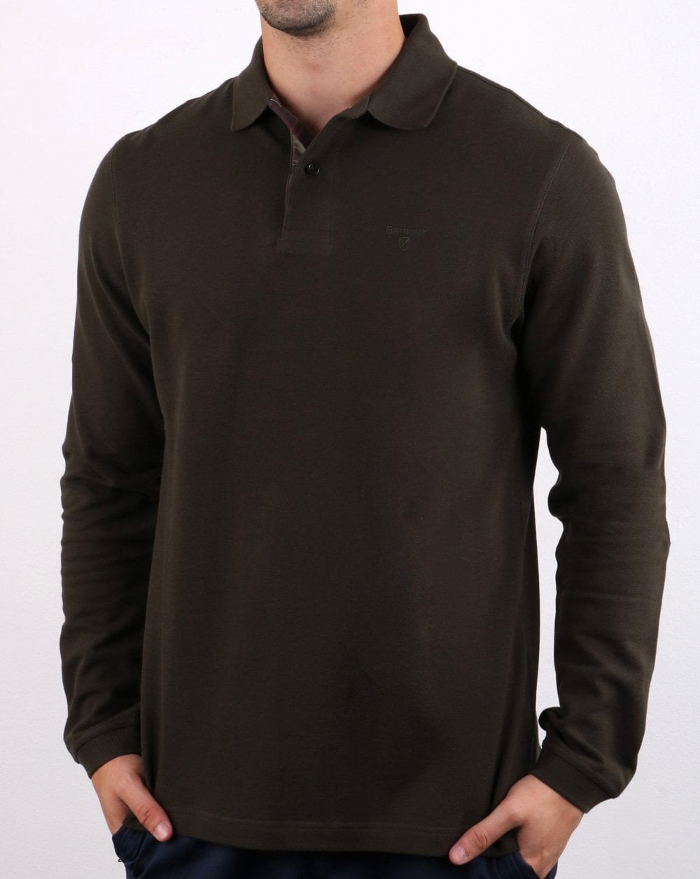 Barbour Langarm-Sportpolo Grün