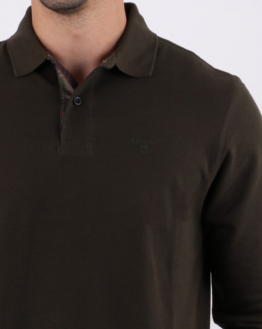 Barbour Langarm-Sportpolo Grün