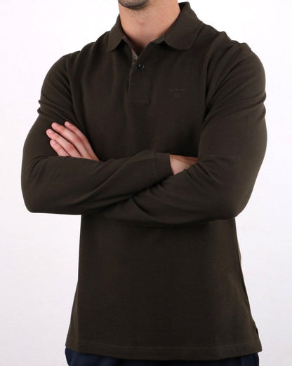 Barbour Langarm-Sportpolo Grün