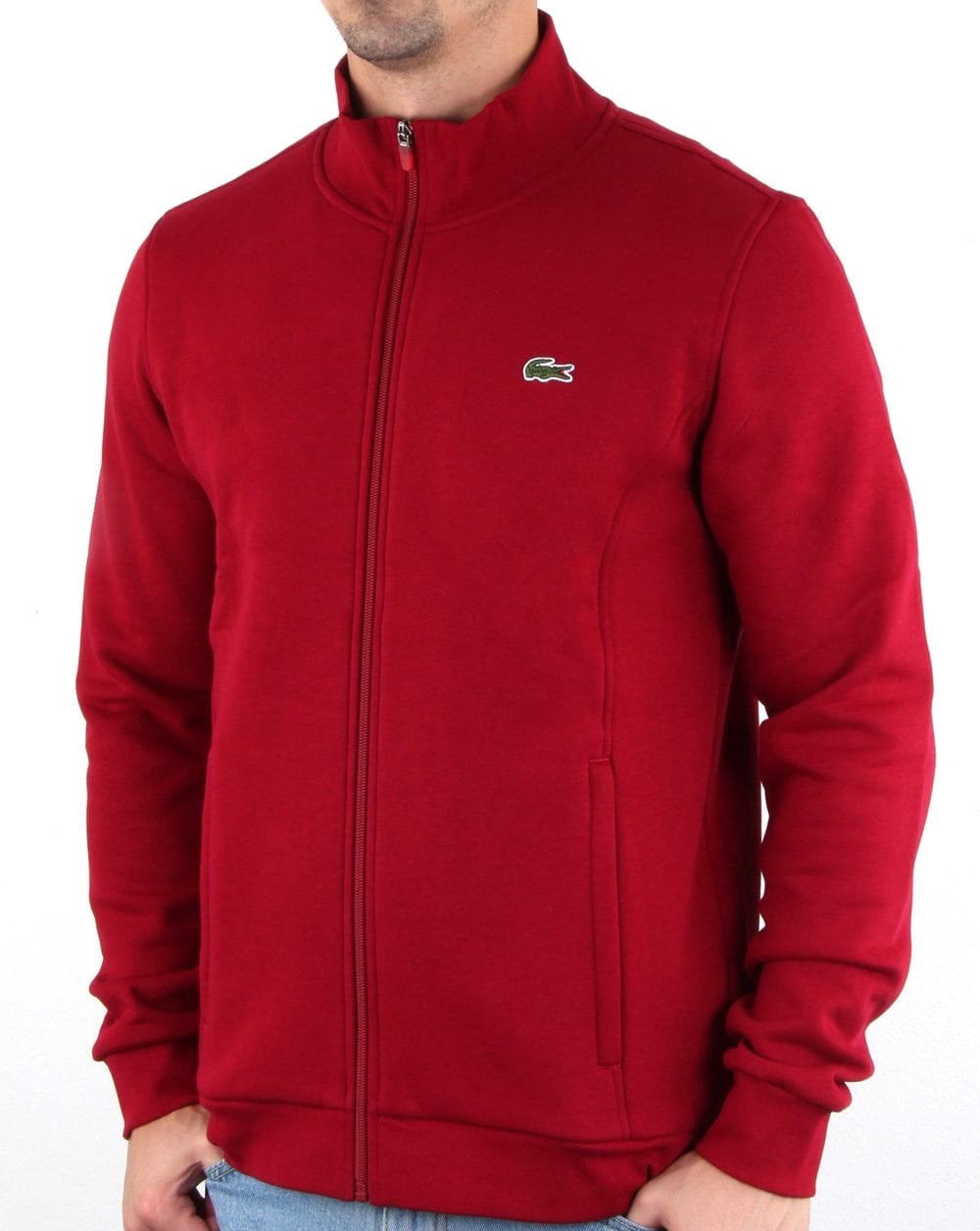 Lacoste – Trainingsjacke mit Reißverschluss in Bordeaux