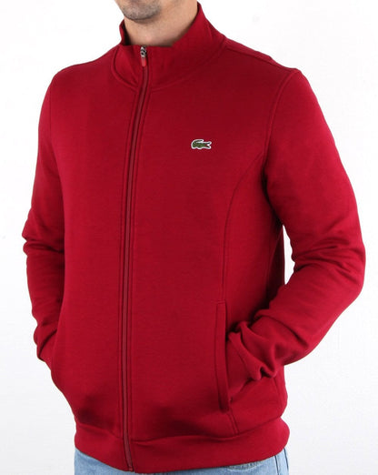 Lacoste – Trainingsjacke mit Reißverschluss in Bordeaux