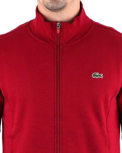 Lacoste – Trainingsjacke mit Reißverschluss in Bordeaux