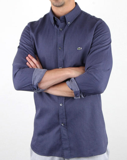 Lacoste Langarmhemd Marineblau