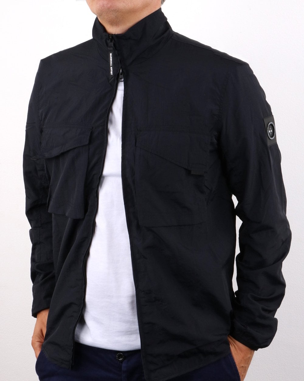 Marshall Artist Garment Dyed Parachute Overshirt Navy