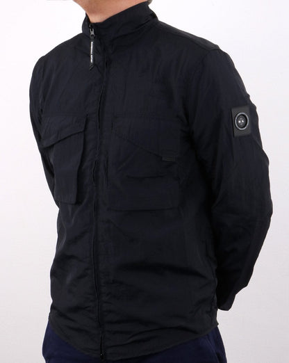 Marshall Artist Garment Dyed Parachute Overshirt Marineblau