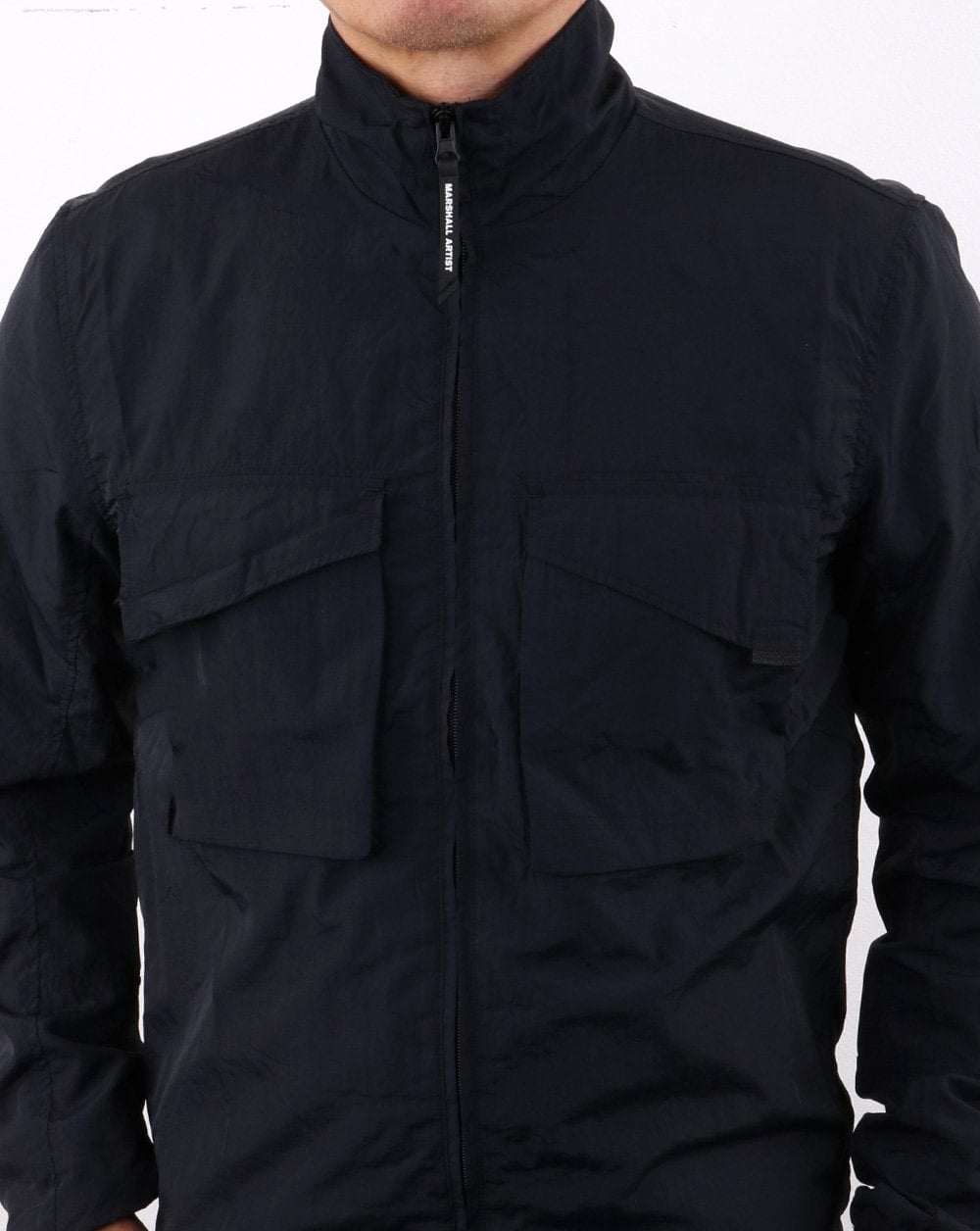 Marshall Artist Garment Dyed Parachute Overshirt Marineblau