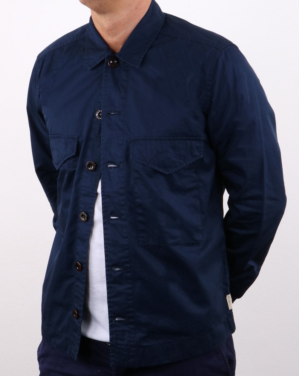Pretty Green Conor Überhemd Marineblau