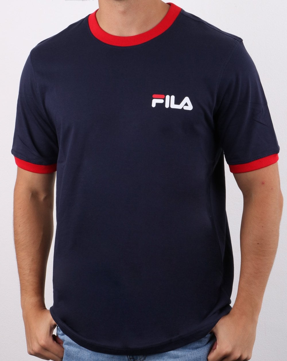 Fila Vintage Rosco T-Shirt Marineblau/Rot/Weiß