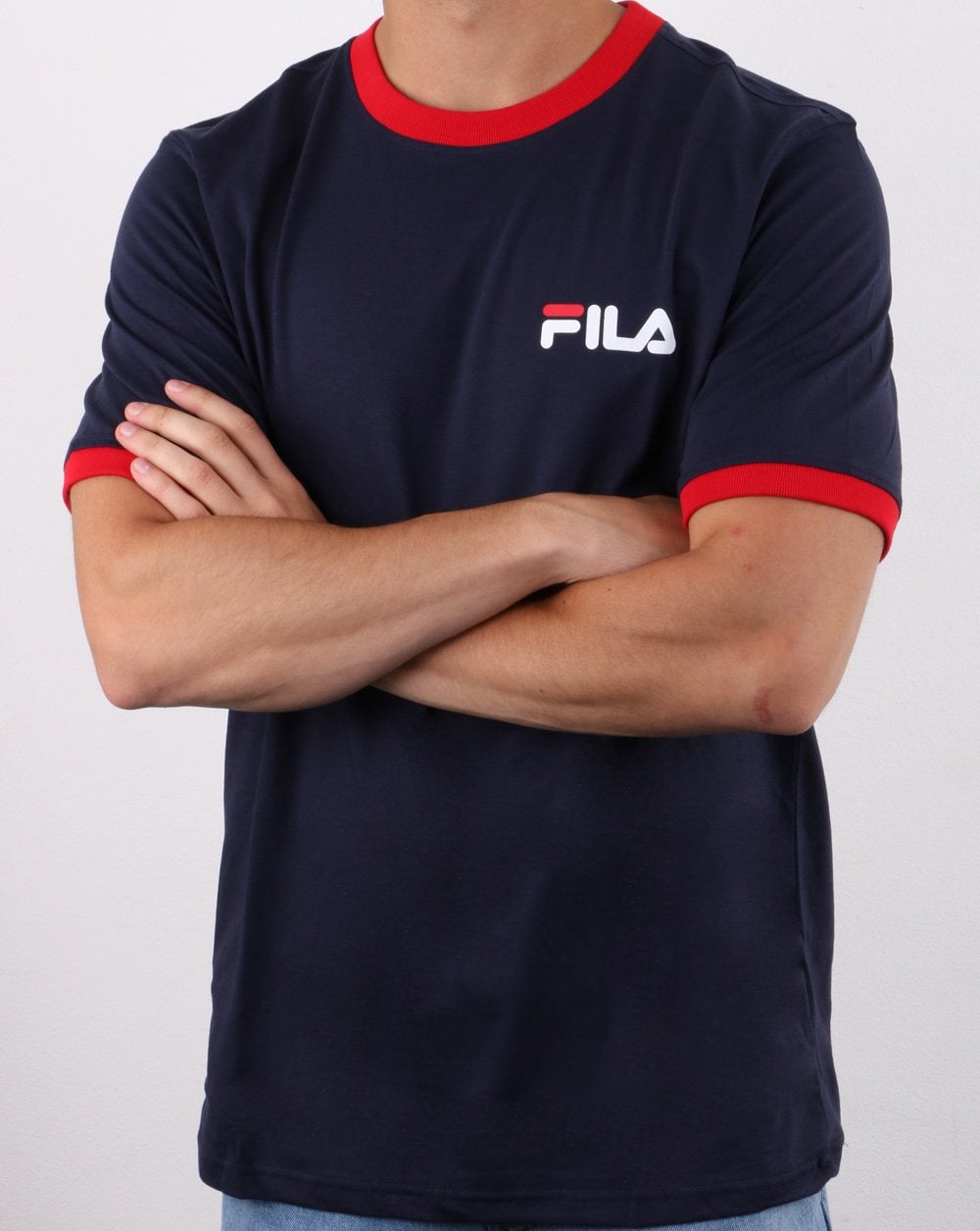 Fila Vintage Rosco T-Shirt Marineblau/Rot/Weiß