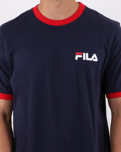 Fila Vintage Rosco T-Shirt Marineblau/Rot/Weiß