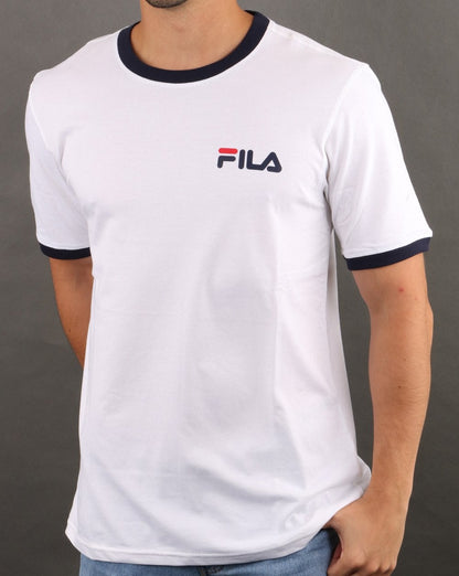 Fila Vintage Rosco T-Shirt Weiß/Rot/Marineblau
