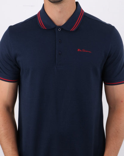 Ben Sherman – Poloshirt mit Streifen in Marineblau