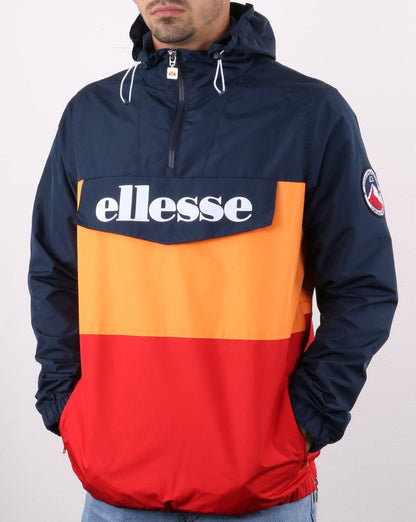 Ellesse Quarter Zip Jacke Trio Marineblau/Orange/Rot