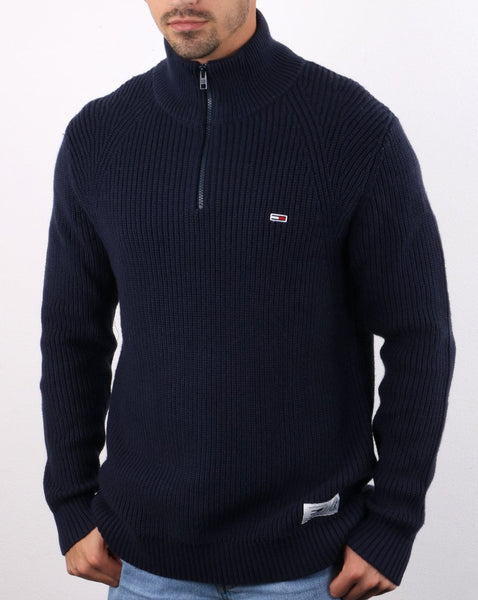Tommy Hilfiger Quarter Zip Jumper Navy