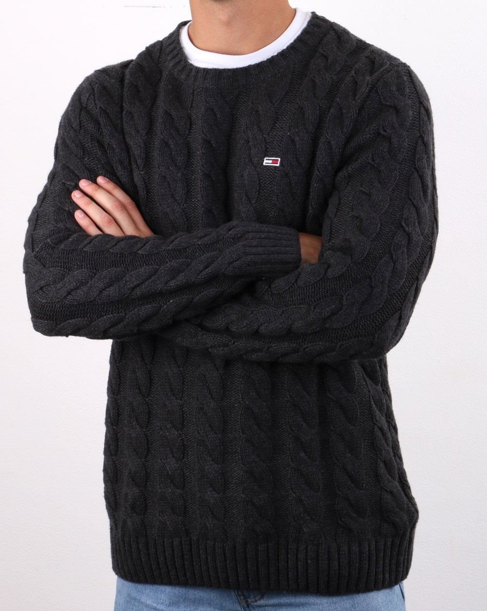 Tommy Hilfiger Zopfmusterpullover Dunkelgrau