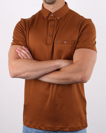 Gabicci Vintage Poloshirt Toffee