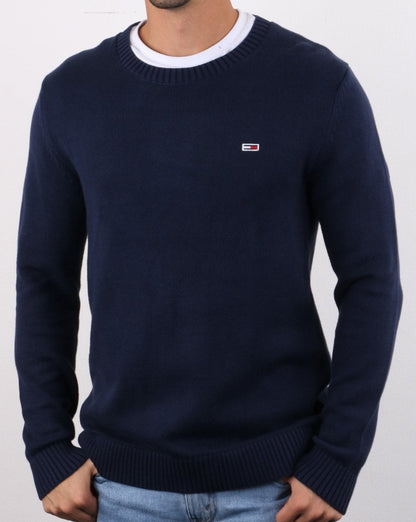 Tommy Hilfiger – Klassischer Pullover in Marineblau