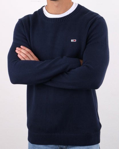 Tommy Hilfiger – Klassischer Pullover in Marineblau