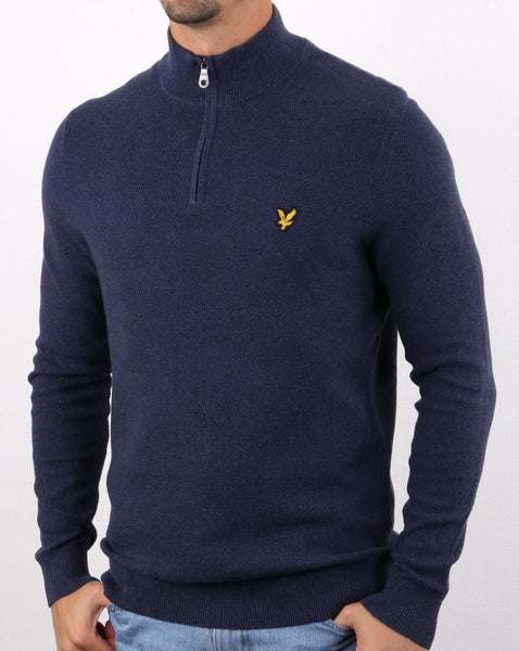 Lyle And Scott Quarter Zip Jumper Dark Navy