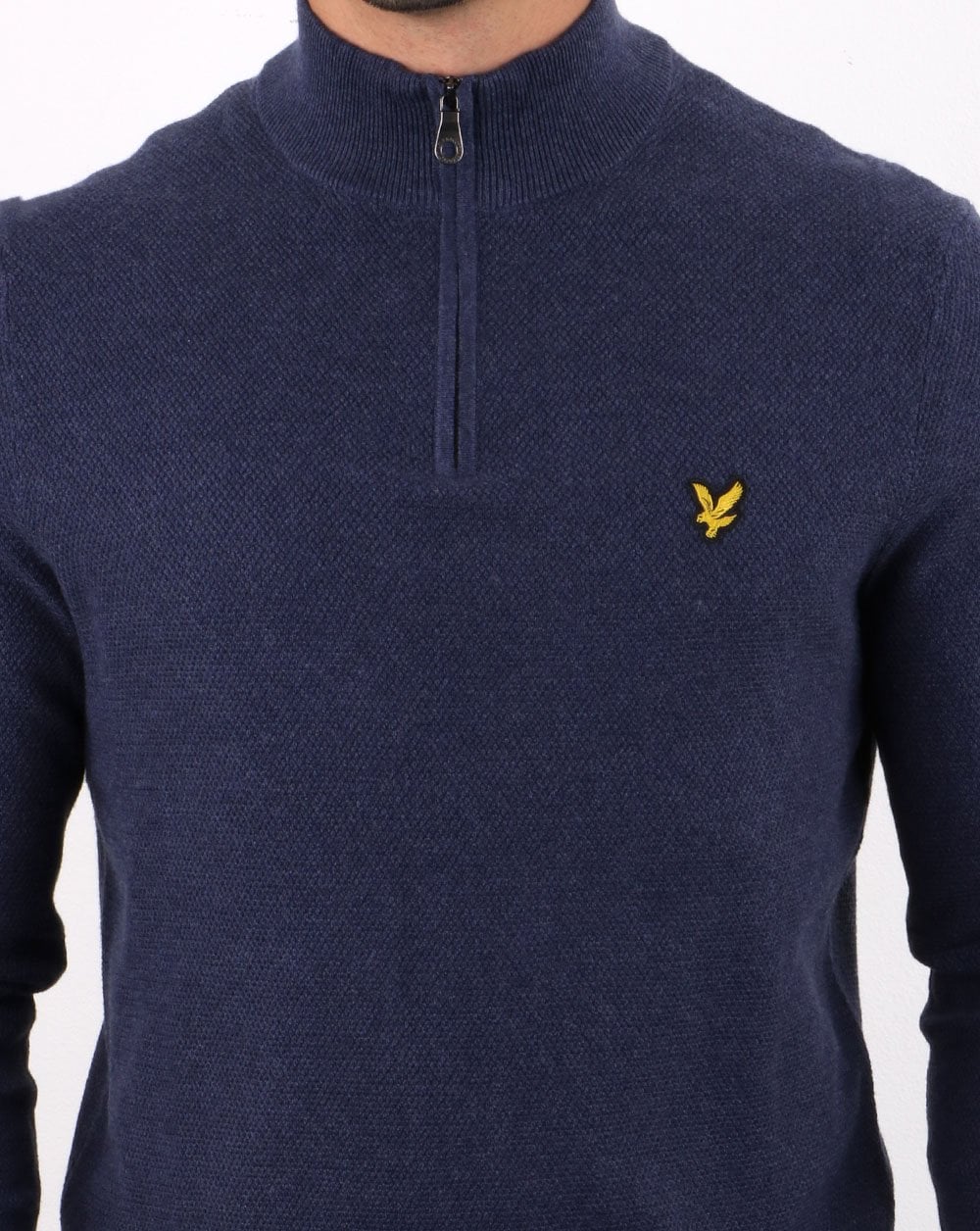 Lyle And Scott – Pullover mit Viertelreißverschluss in Dunkelmarineblau