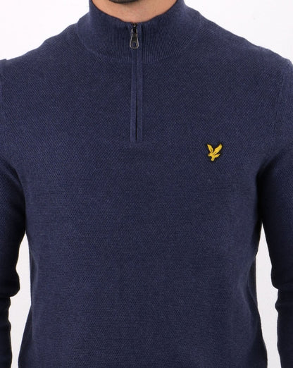 Lyle And Scott – Pullover mit Viertelreißverschluss in Dunkelmarineblau
