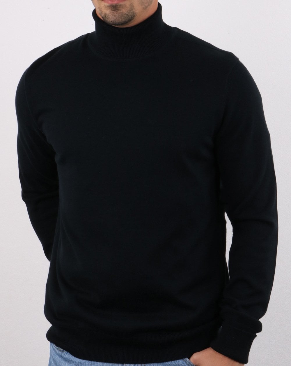 Ben Sherman Strickrollkragen Schwarz