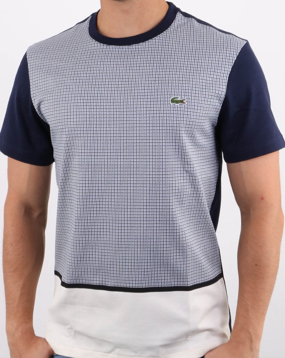 Lacoste Split T-Shirt Weiß/Marineblau