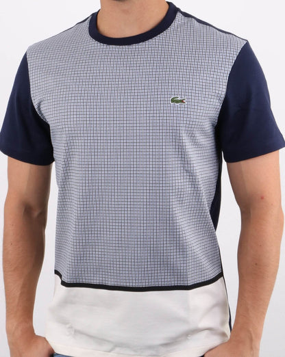 Lacoste Split T-Shirt Weiß/Marineblau