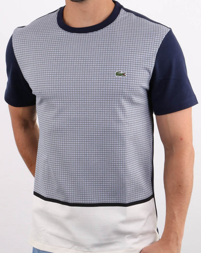 Lacoste Split T-Shirt Weiß/Marineblau