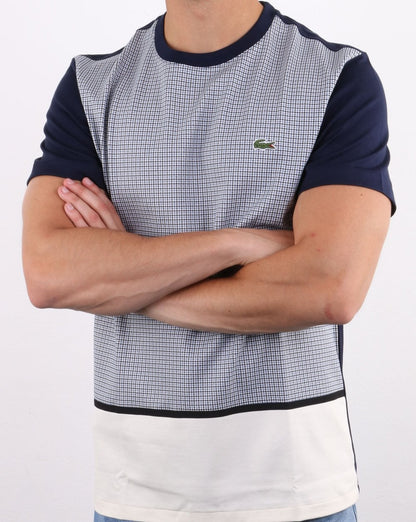 Lacoste Split T-Shirt Weiß/Marineblau