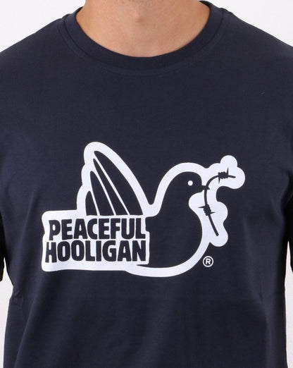 Peaceful Hooligan Outline T-Shirt Marineblau