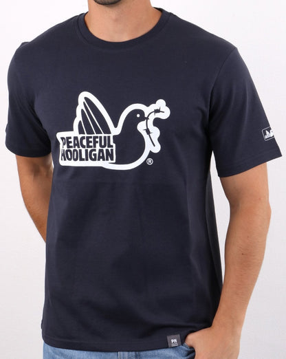 Peaceful Hooligan Outline T-Shirt Marineblau